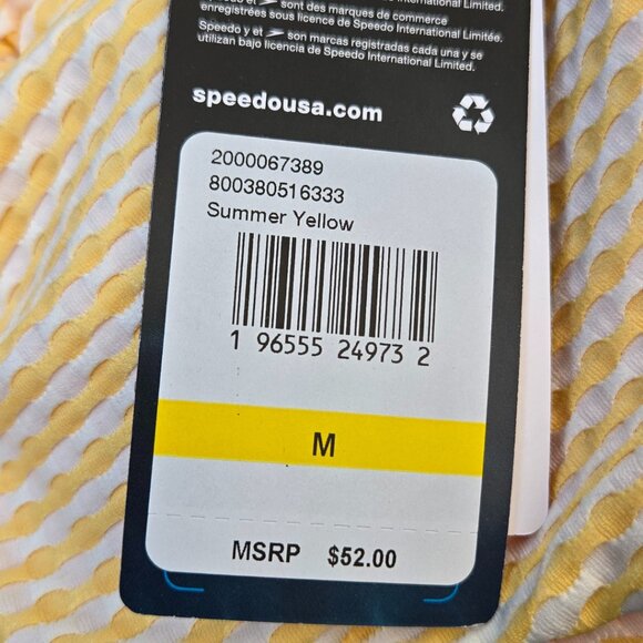 Speedo Yellow Women's Bikini Top - Medium - NWT - Picture 3 of 3